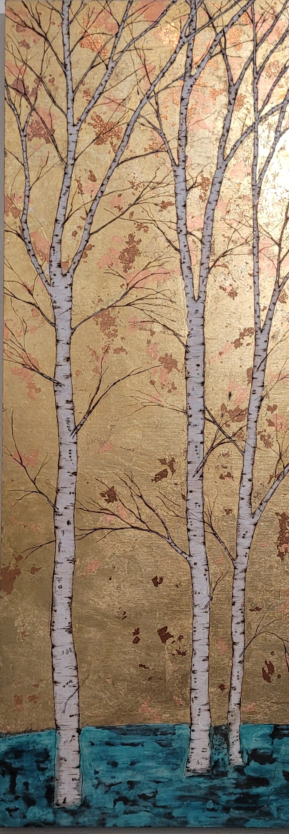 "Shimmer" Series of Gold and Copper Birch Trees