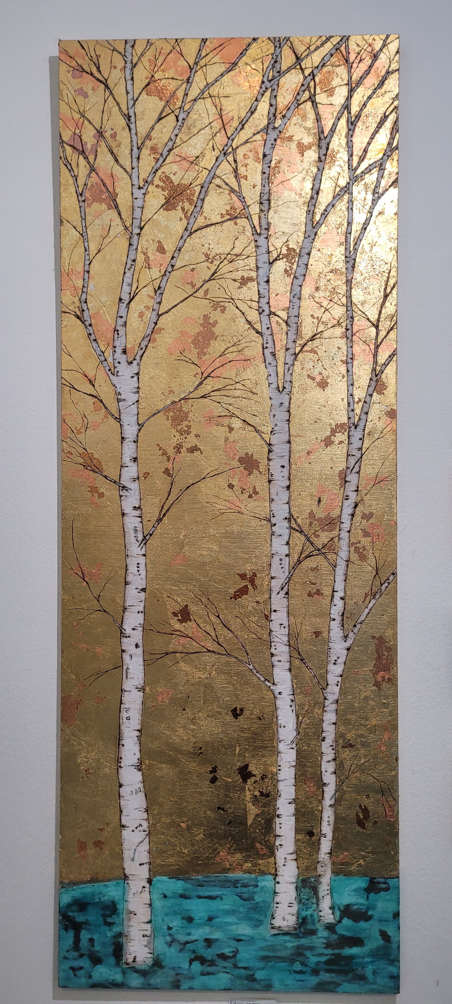 "Shimmer" Series of Gold and Copper Birch Trees