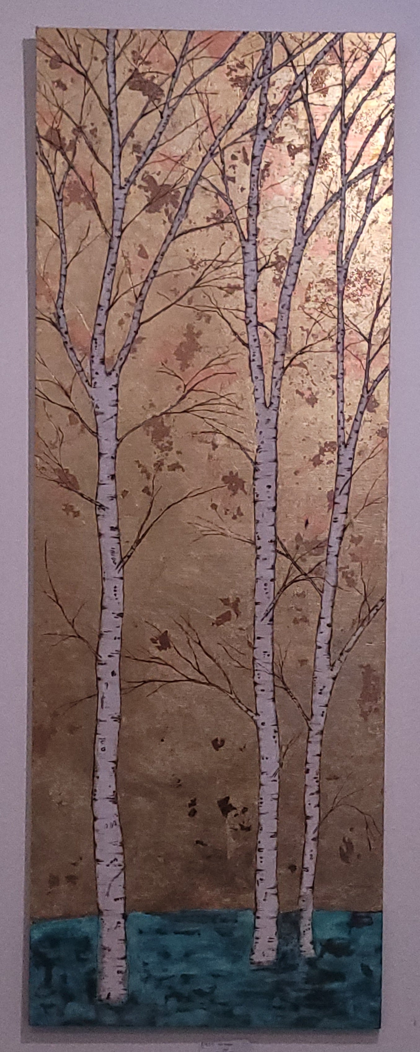 "Shimmer" Series of Gold and Copper Birch Trees